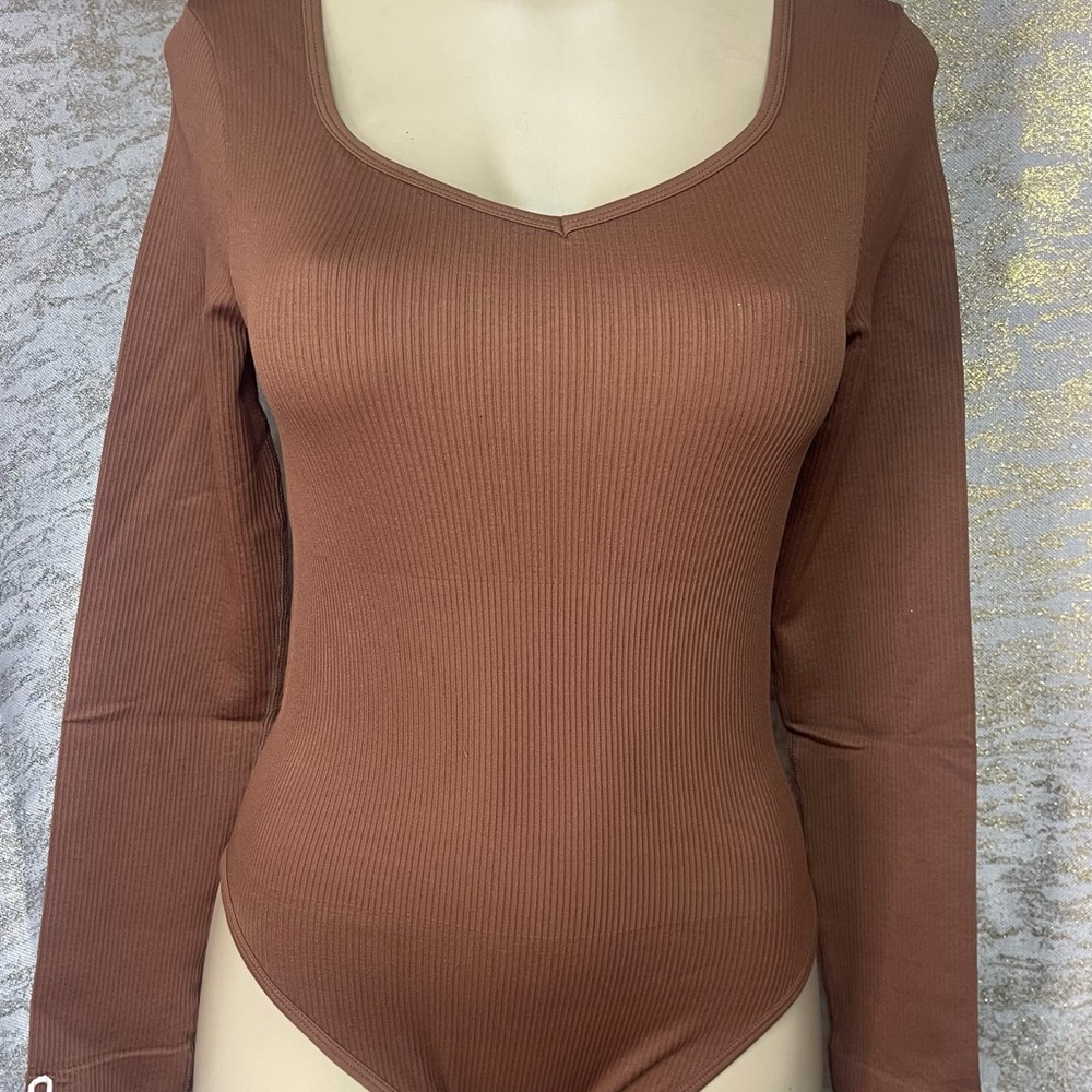 Brown Long Sleeve Bodysuit